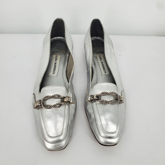 Gloria Vanderbilt Comanchee Loafers Flats Women 7.5 Shoes Silver - Picture 4 of 10